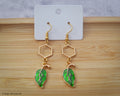 Honeycomb leaf earrings