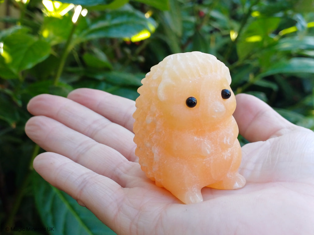 Orange calcite hedgehog crystal