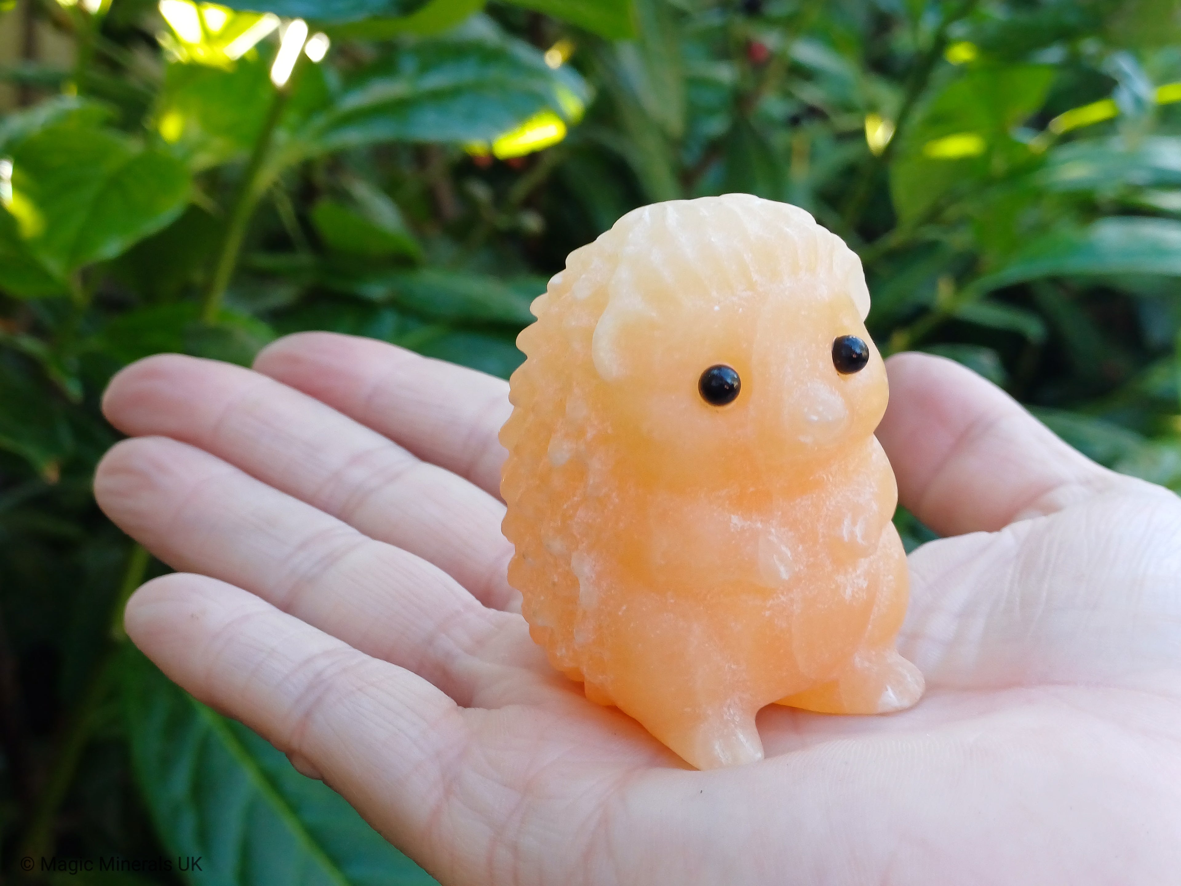 Orange calcite hedgehog crystal