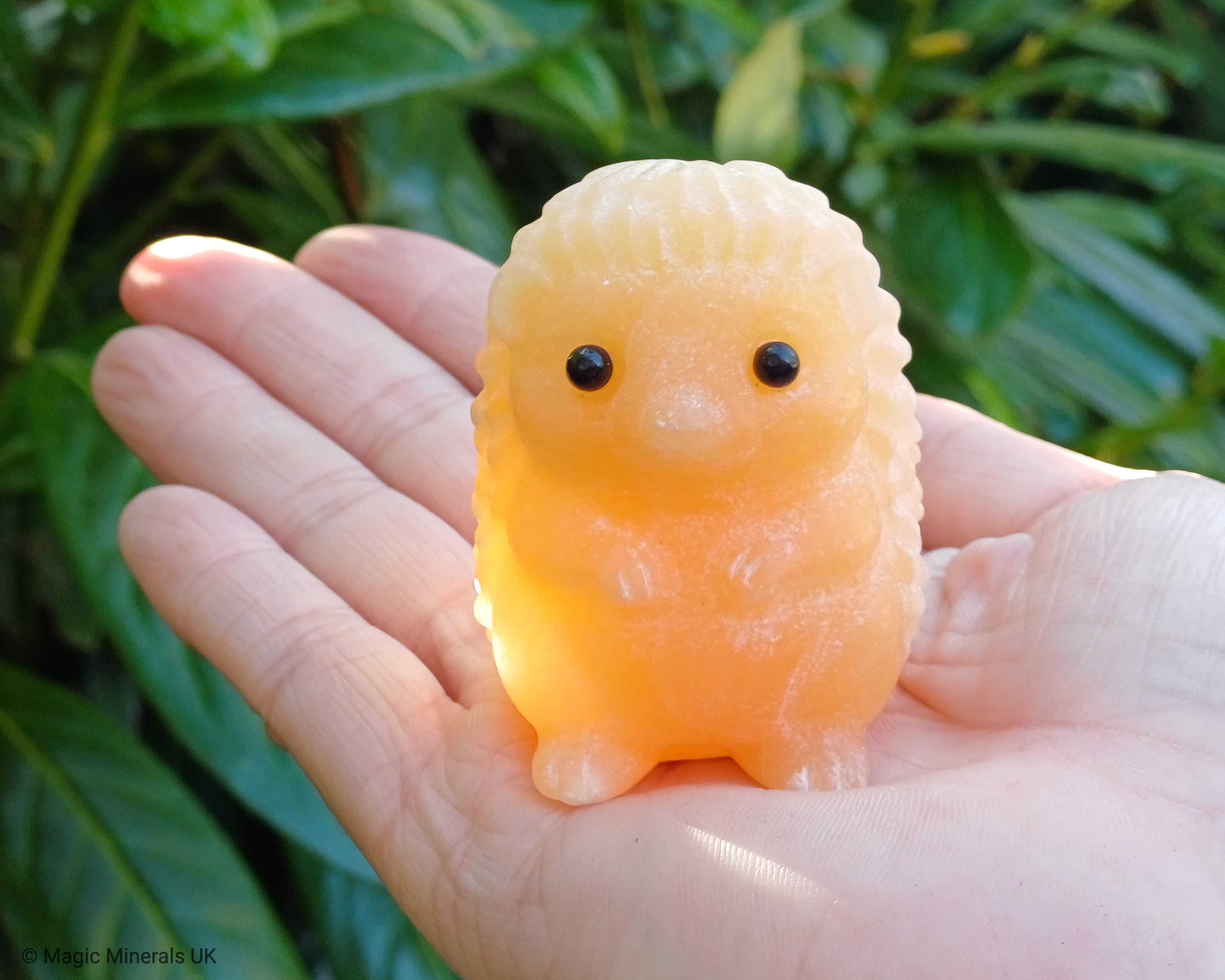 Orange calcite hedgehog crystal