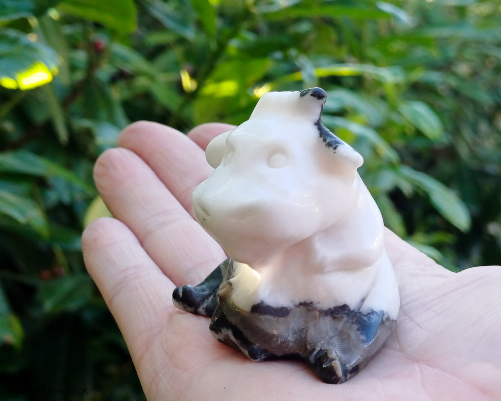 Crystal cow carving