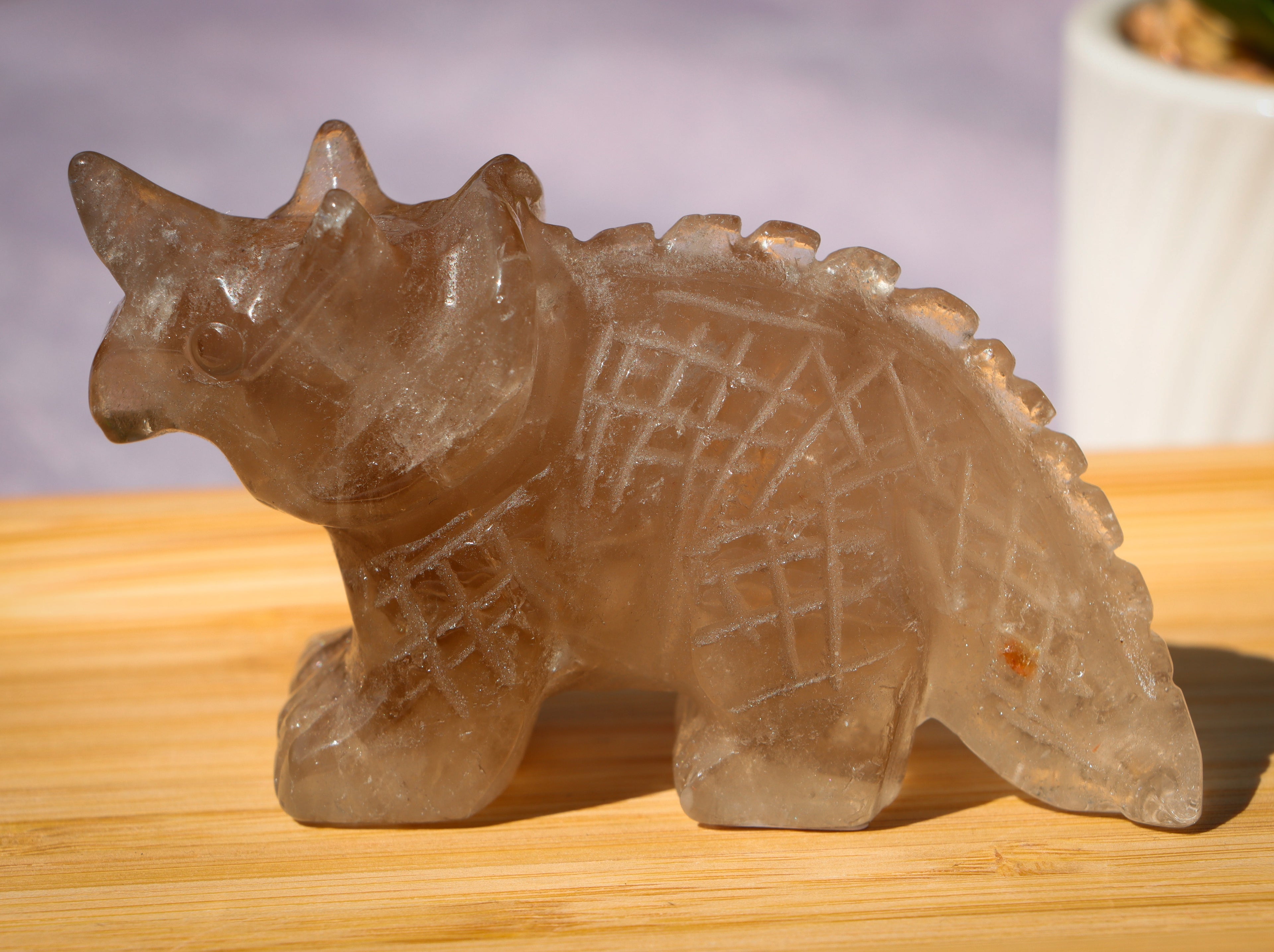 Smoky quartz triceratops
