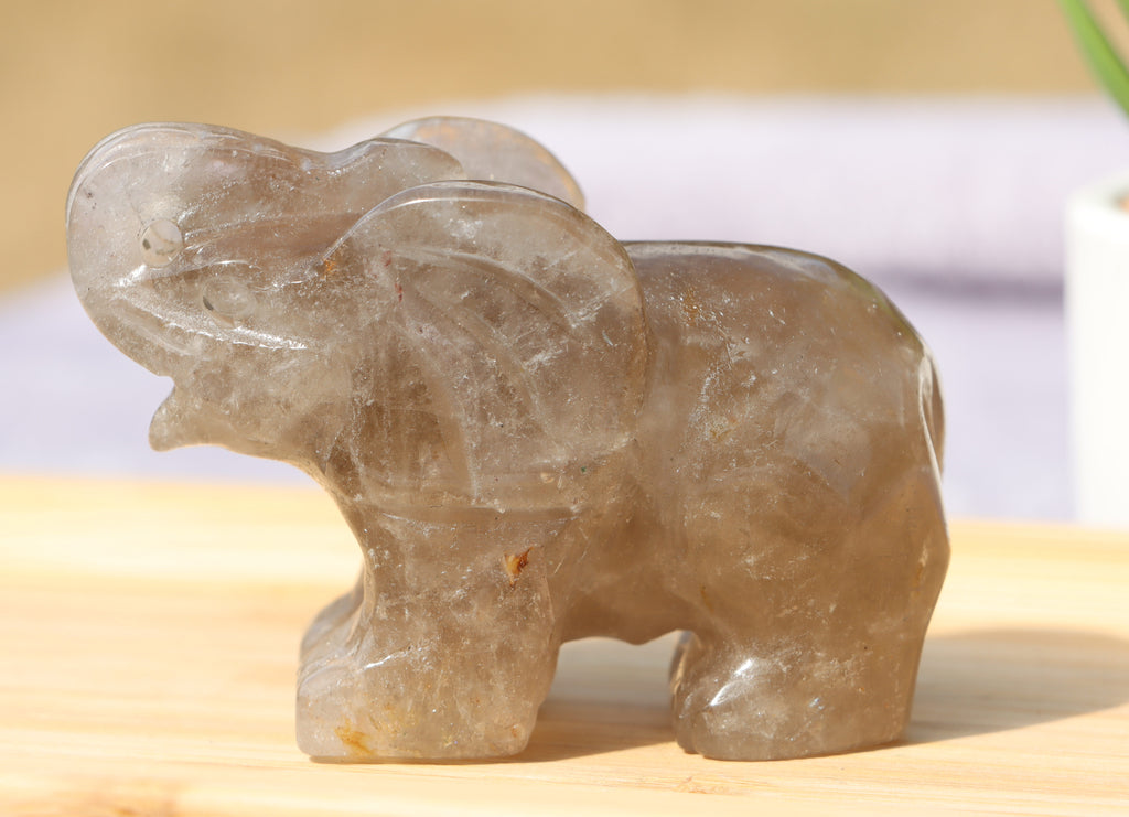 Smoky quartz elephant