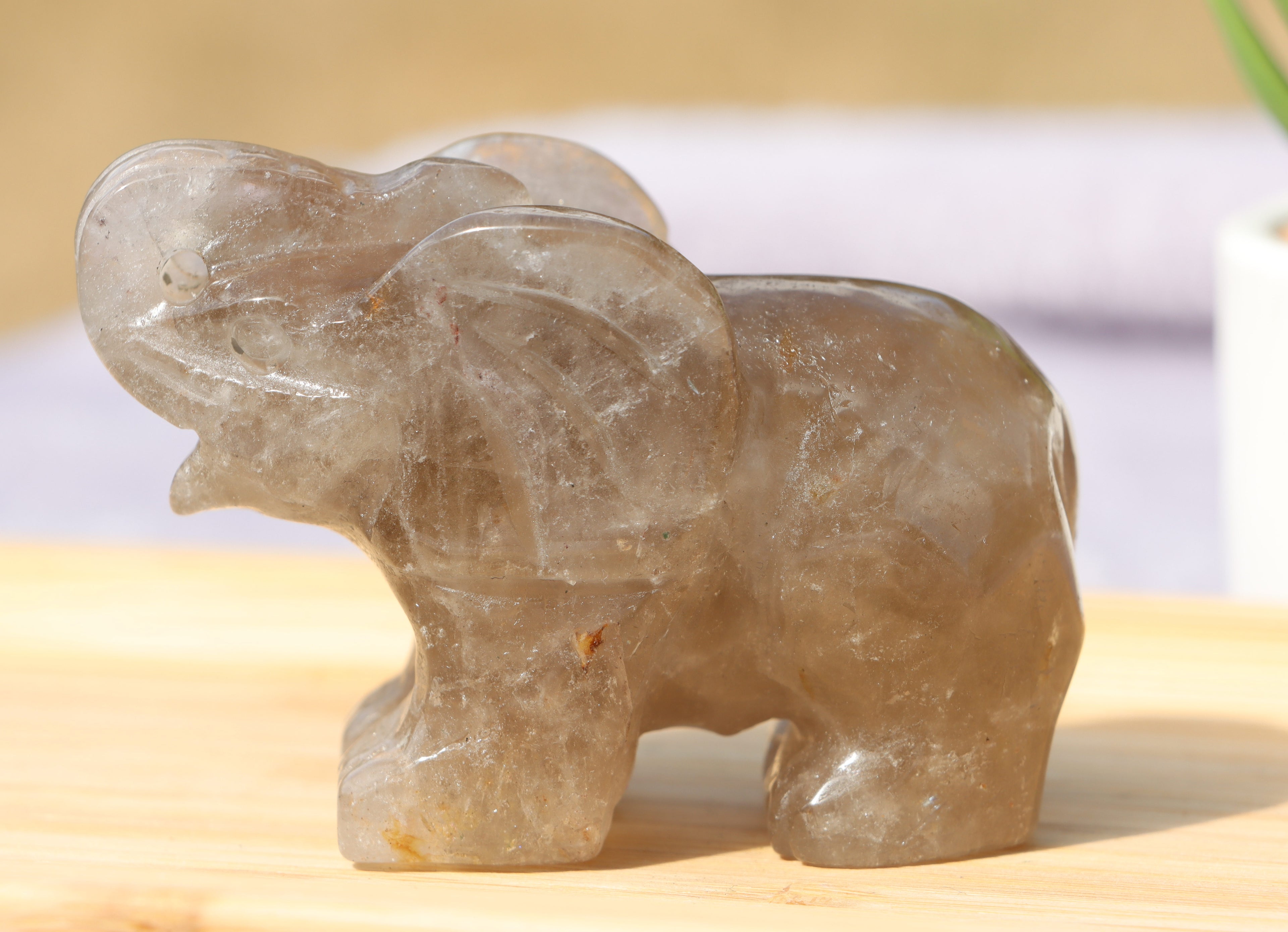 Smoky quartz elephant