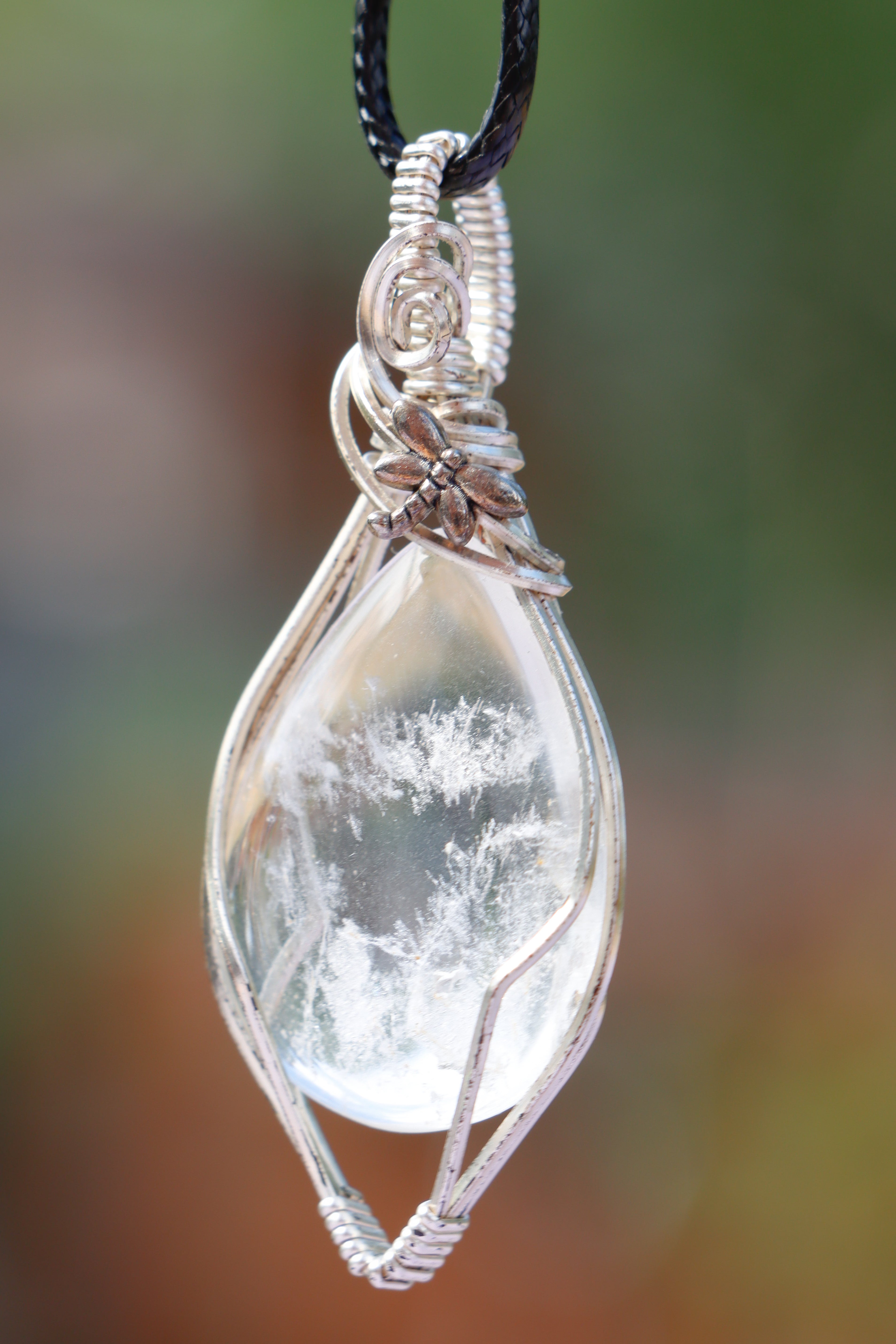 Wire Wrapped Clear Quartz Necklace